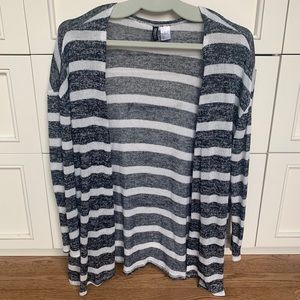 Black & White Striped Cardigan